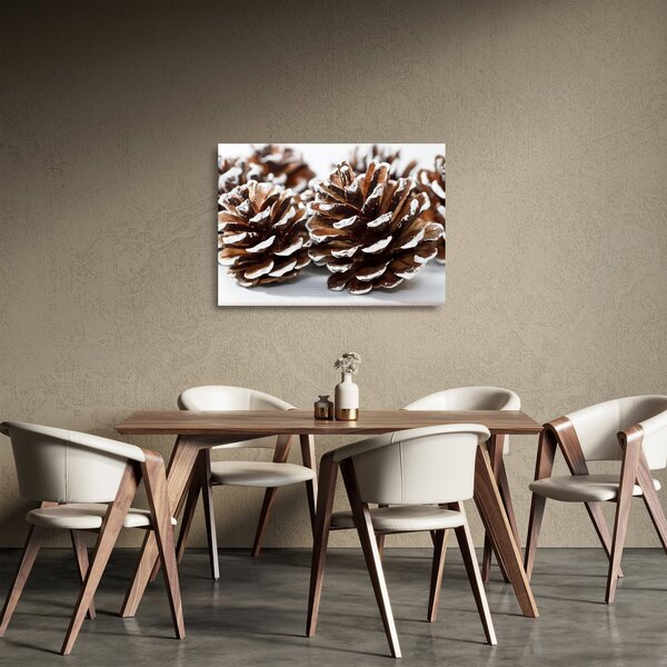 Sklenený obraz - Šišky (70x50 cm)