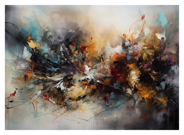 Sklenený obraz - Abstraktná grafika (70x50 cm)