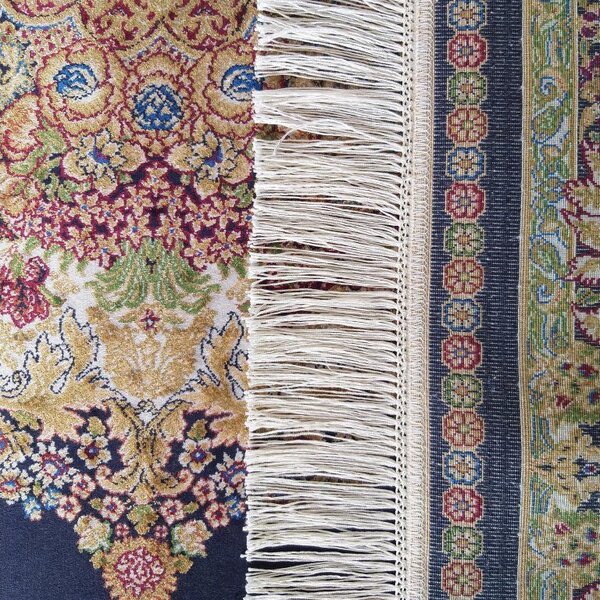 DY Hodvábny exkluzívny koberec Qum Silk 01 - modrá Rozmer: 160x230 cm
