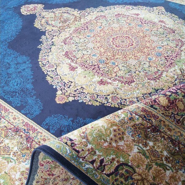 DY Hodvábny exkluzívny koberec Qum Silk 01 - modrá Rozmer: 160x230 cm