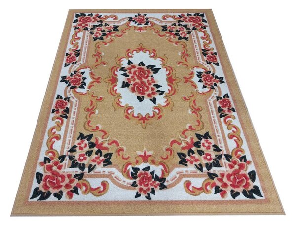 DY Horčicový koberec s kvetinovým vzorom Dynasty 01 Rozmer: 120x170 cm