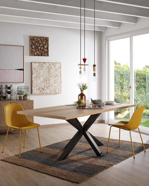 MUZZA JEDÁLENSKÝ STÔL ARYA TABLE 160 X 100 cm ČIERNY, PRÍRODNÝ