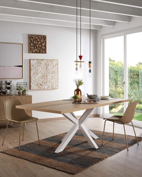 MUZZA JEDÁLENSKÝ STÔL ARYA TABLE 160 X 100 cm PRÍRODNÝ, BIELY