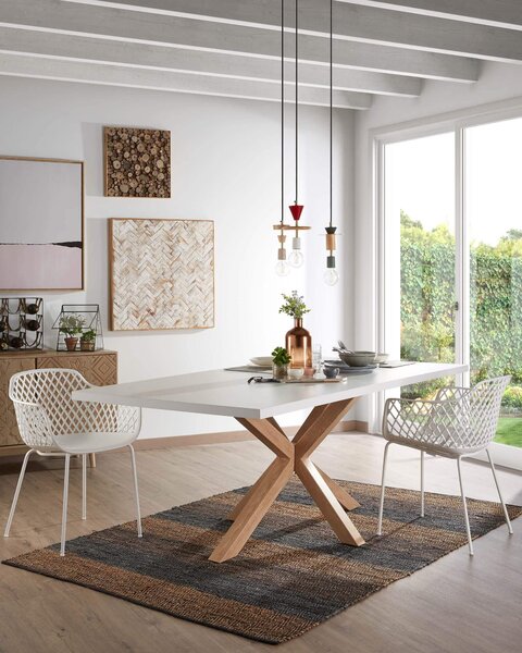 MUZZA JEDÁLENSKÝ STÔL ARYA TABLE 160 X 100 cm BIELY, PRÍRODNÝ