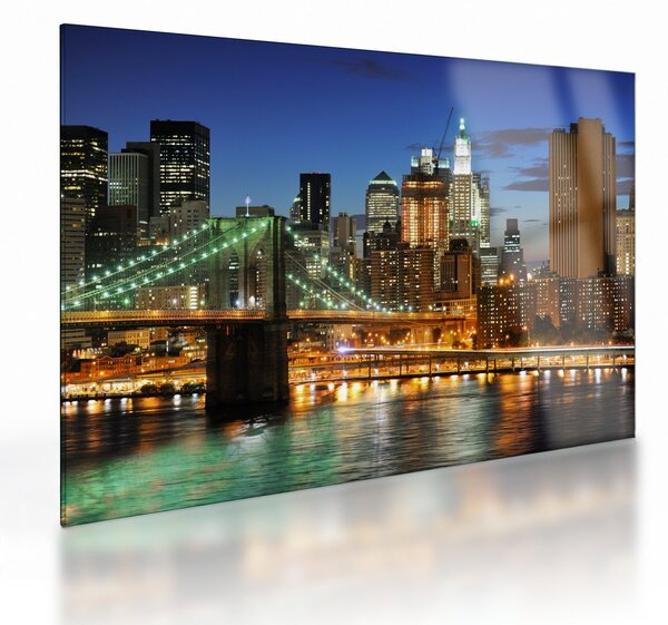 Sklenený obraz - Most s New Yorkom (70x50 cm)