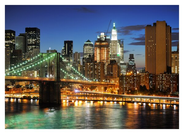 Sklenený obraz - Most s New Yorkom (70x50 cm)