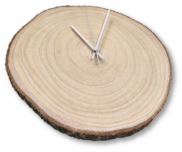 Nástenné hodiny z plátu dreva s letokruhmi a kôrou | KOR: Farba čierna RAL 9005 26-29 cm 4801-115419 KOR001-26-29-BLACK