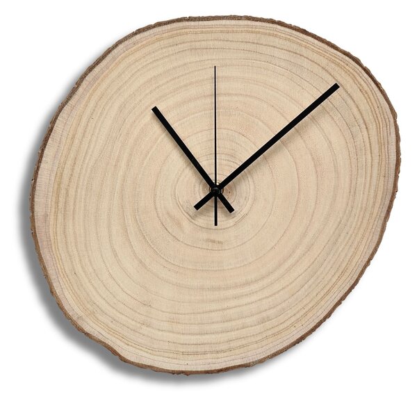 Nástenné hodiny z plátu dreva s letokruhmi a kôrou | KOR: Farba čierna RAL 9005 26-29 cm 4801-115419 KOR001-26-29-BLACK