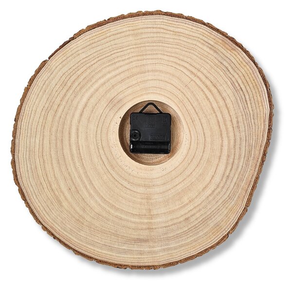 Nástenné hodiny z plátu dreva s letokruhmi a kôrou | KOR: Farba čierna RAL 9005 26-29 cm 4801-115419 KOR001-26-29-BLACK