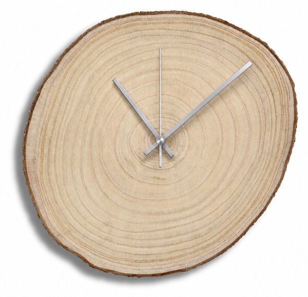 Nástenné hodiny z plátu dreva s letokruhmi a kôrou | KOR: Farba čierna RAL 9005 26-29 cm 4801-115419 KOR001-26-29-BLACK