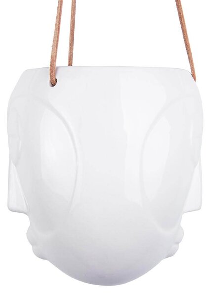 MUZZA ZÁVESNÝ KVETINÁČ MASK BIELY