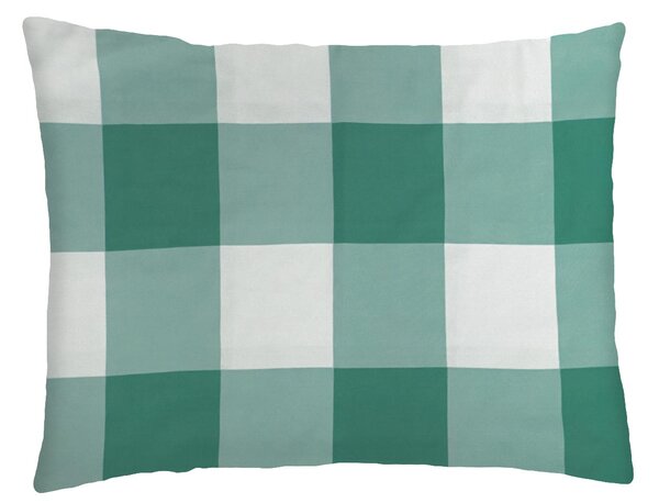 XPOSE® Bavlnená obliečka na vankúš KÁRO - tmavo zelená 70x90 cm