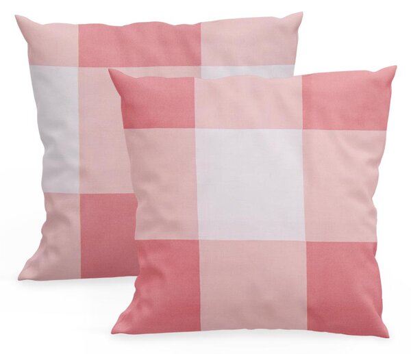 XPOSE® Bavlnená obliečka na vankúš KÁRO - staroružová 40x40 cm 2ks