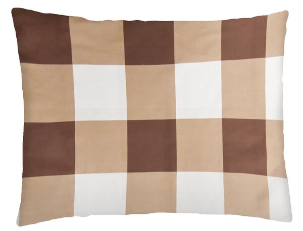 XPOSE® Bavlnená obliečka na vankúš KÁRO - hnedá 70x90 cm