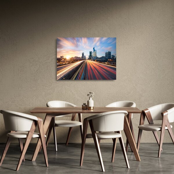 Sklenený obraz - Cesta veľkomesta (70x50 cm)