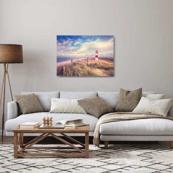 Sklenený obraz - Červený maják (70x50 cm)