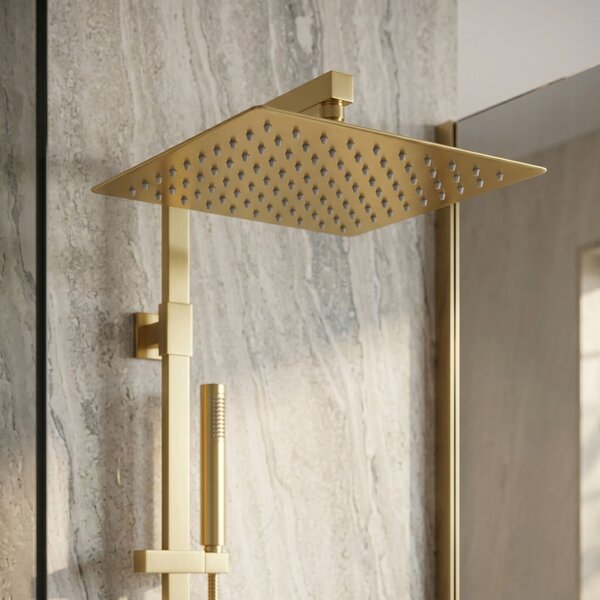 Štvorcová hlavová sprcha REA JS-P015BG 30cm Brush Gold