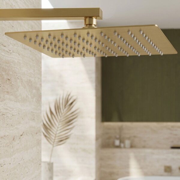 Štvorcová hlavová sprcha REA JS-P015BG 30cm Brush Gold