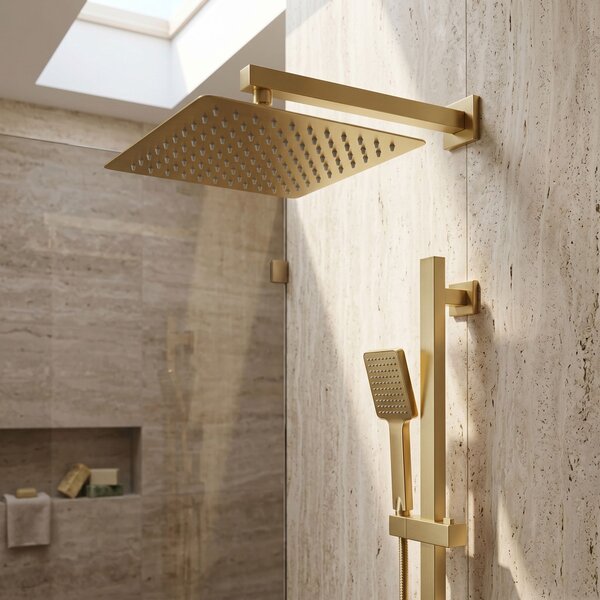 Štvorcová hlavová sprcha REA JS-P015BG 30cm Brush Gold