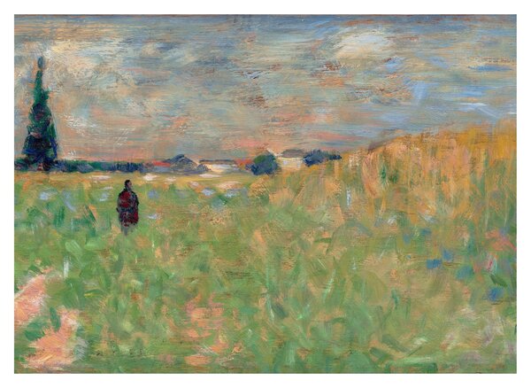 Sklenený obraz - Georges Seurat, A Summer Landscape, reprodukcia (70x50 cm)