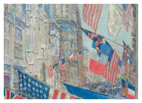 Sklenený obraz - Childe Hassam, Allies day, reprodukcia (70x50 cm)