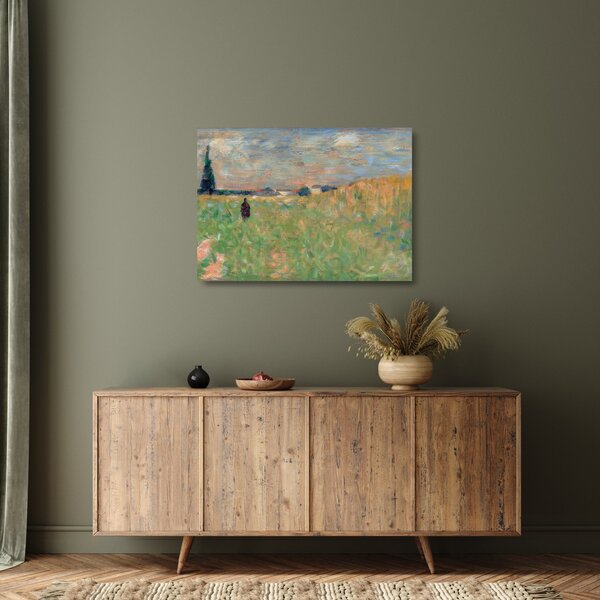 Sklenený obraz - Georges Seurat, A Summer Landscape, reprodukcia (70x50 cm)