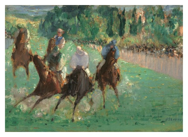 Sklenený obraz - Edouard Manet, At the Races, reprodukcia (70x50 cm)