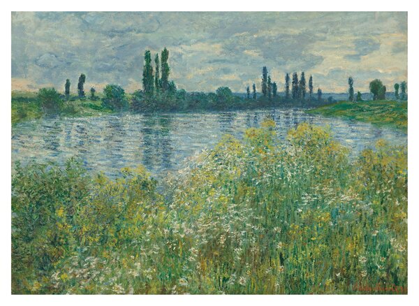 Sklenený obraz - Claude Monet, Banks of the Seine, reprodukcia (70x50 cm)