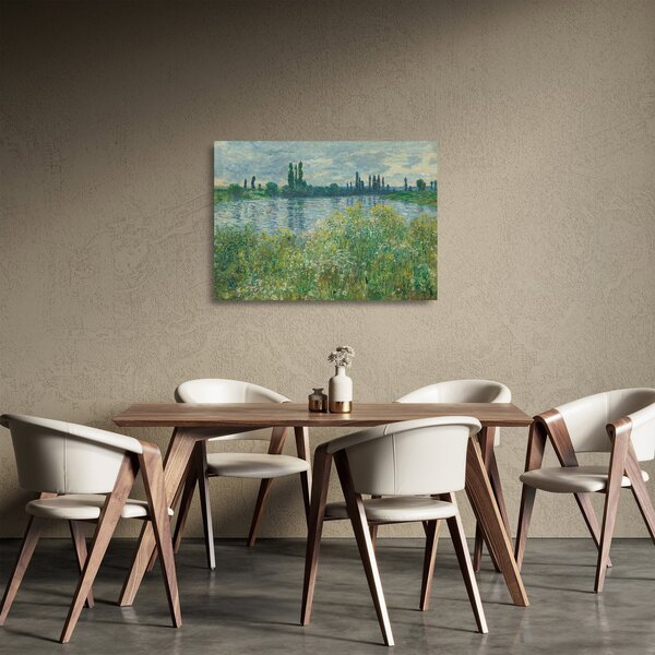 Sklenený obraz - Claude Monet, Banks of the Seine, reprodukcia (70x50 cm)