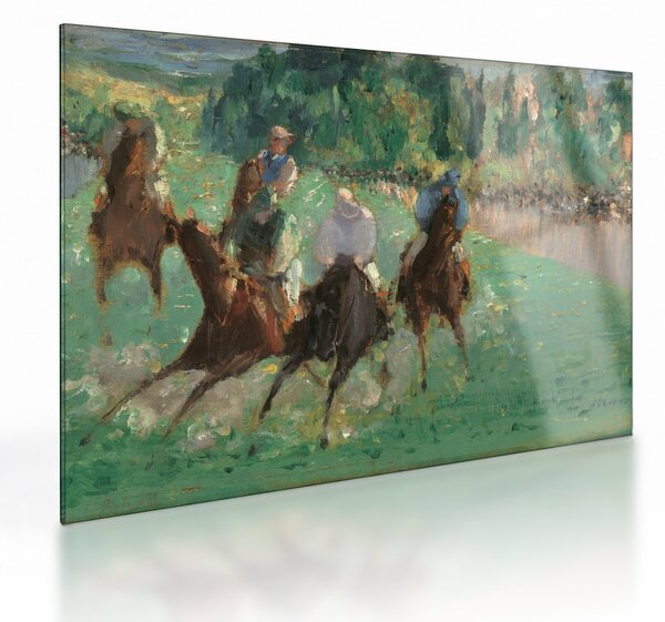 Sklenený obraz - Edouard Manet, At the Races, reprodukcia (70x50 cm)
