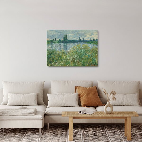 Sklenený obraz - Claude Monet, Banks of the Seine, reprodukcia (70x50 cm)