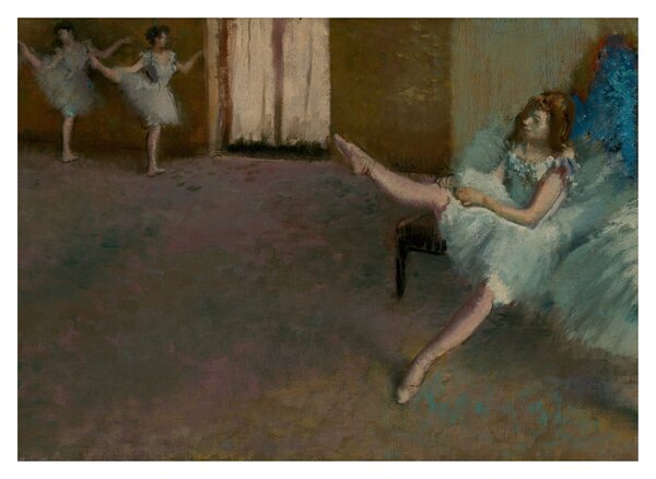Sklenený obraz - Edgar Degas, Before the Ballet, reprodukcia (70x50 cm)