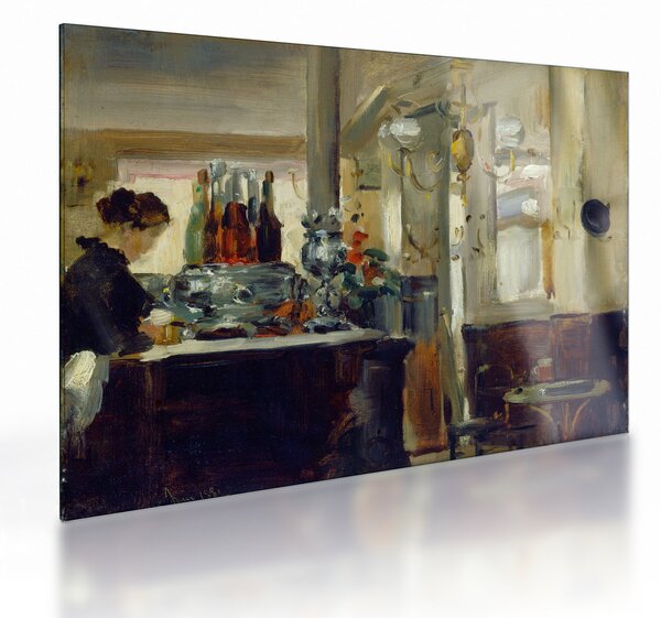 Sklenený obraz - Style of Edouard Manet, Bon Bock Cafe, reprodukcia (70x50 cm)