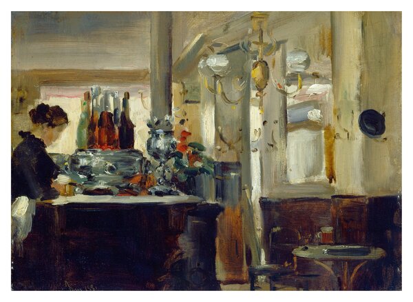 Sklenený obraz - Style of Edouard Manet, Bon Bock Cafe, reprodukcia (70x50 cm)