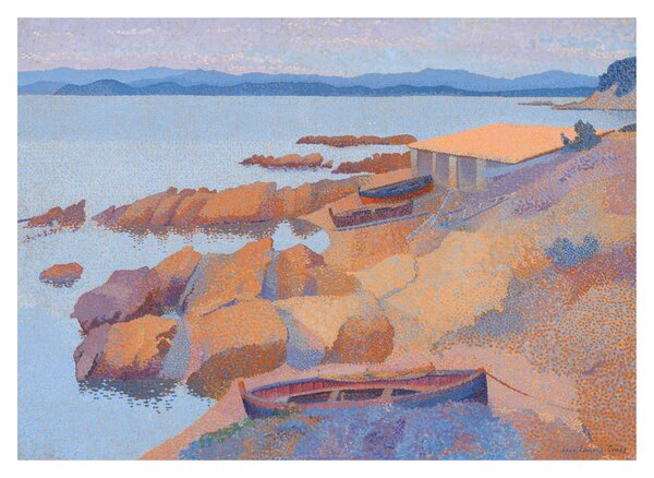 Sklenený obraz - Henri Edmond Cross, Calanque des Antibois, reprodukcia (70x50 cm)