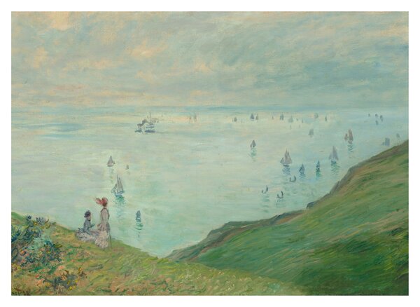 Sklenený obraz - Henri Fantin-Latour, Cliffs at Pourville, reprodukcia (70x50 cm)