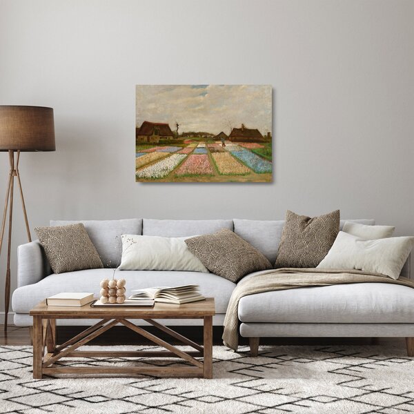 Sklenený obraz - Vincent van Gogh, Flower Beds in Holland, reprodukcia (70x50 cm)