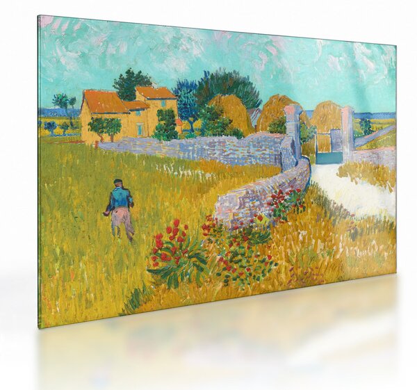 Sklenený obraz - Vincent van Gogh, Farmhouse in Provence, reprodukcia (70x50 cm)