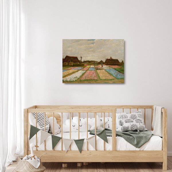Sklenený obraz - Vincent van Gogh, Flower Beds in Holland, reprodukcia (70x50 cm)