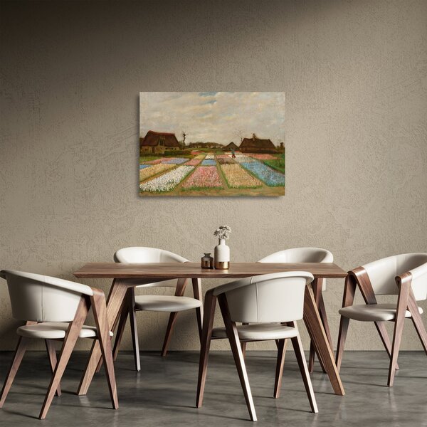 Sklenený obraz - Vincent van Gogh, Flower Beds in Holland, reprodukcia (70x50 cm)
