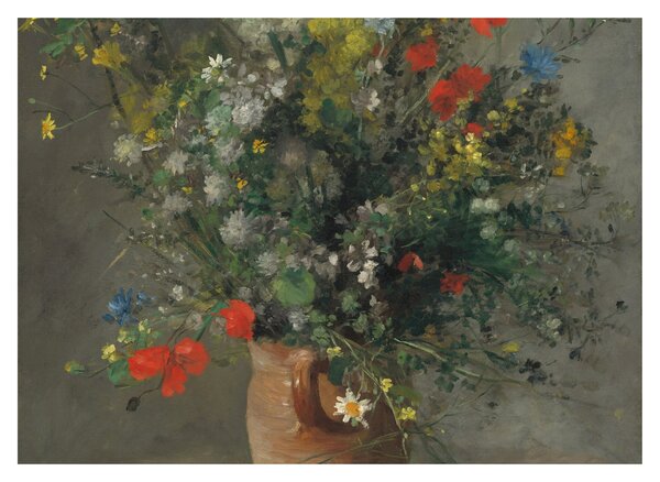 Sklenený obraz - Auguste Renoir, Flowers in a Vase, reprodukcia (70x50 cm)