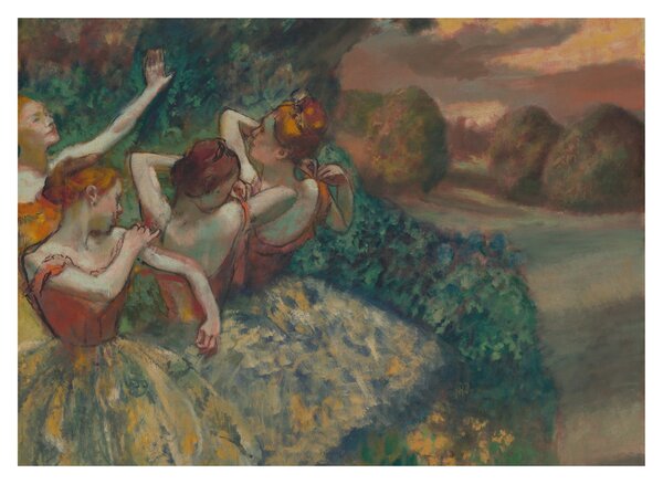 Sklenený obraz - Edgar Degas, Four Dancers, reprodukcia (70x50 cm)