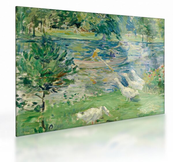 Sklenený obraz - Berthe Morisot, Girl in a Boat with Geese, reprodukcia (70x50 cm)