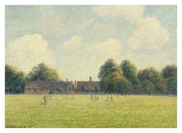 Sklenený obraz - Camille Pissarro, Hampton Court Green, reprodukcia (70x50 cm)