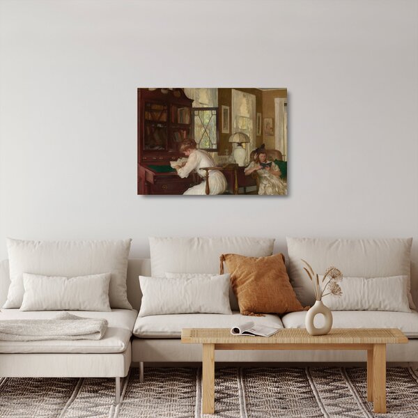 Sklenený obraz - Edmund Tarbell, Josephine and Mercie, reprodukcia (70x50 cm)