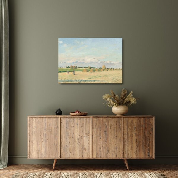 Sklenený obraz - Camille Pissarro, Landscape, Ile de France, reprodukcia (70x50 cm)