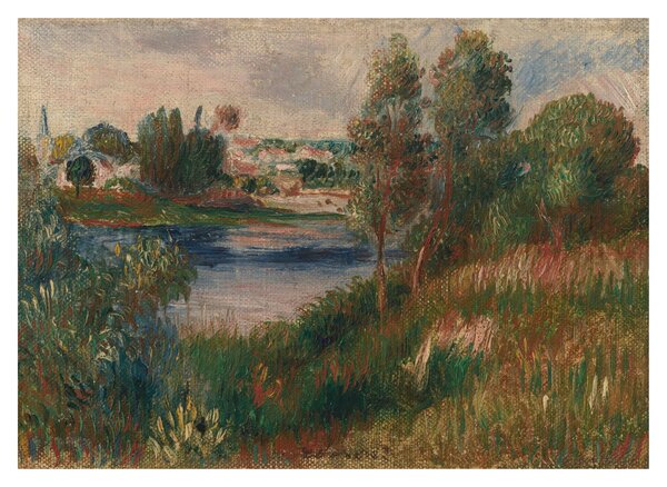 Sklenený obraz - Auguste Renoir, Landscape at Vetheuil, reprodukcia (70x50 cm)