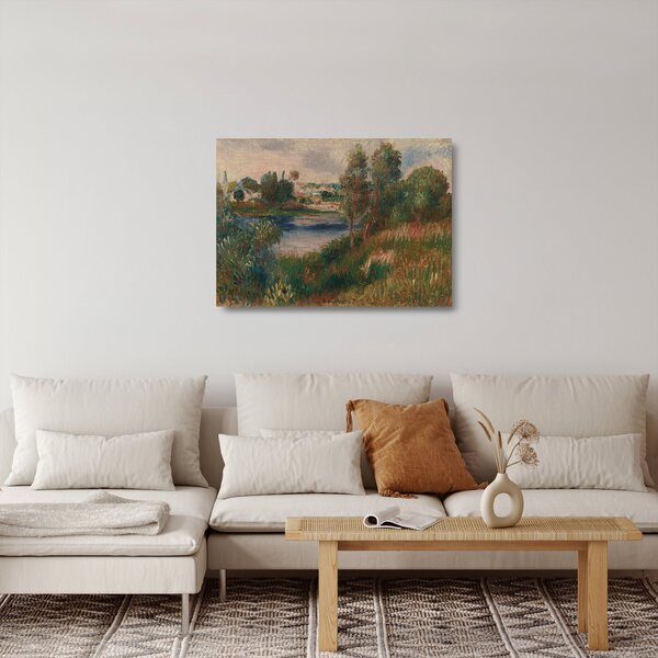 Sklenený obraz - Auguste Renoir, Landscape at Vetheuil, reprodukcia (70x50 cm)