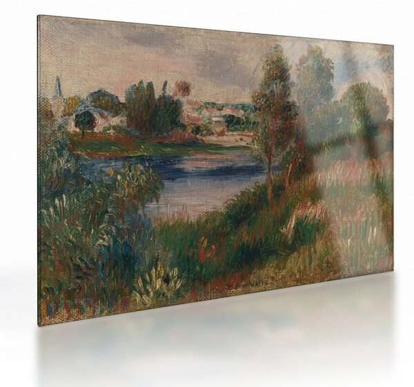Sklenený obraz - Auguste Renoir, Landscape at Vetheuil, reprodukcia (70x50 cm)
