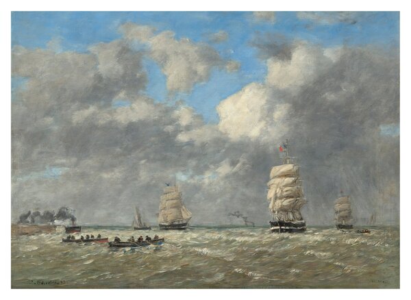 Sklenený obraz - Eugène Boudin, Le Havre, reprodukcia (70x50 cm)
